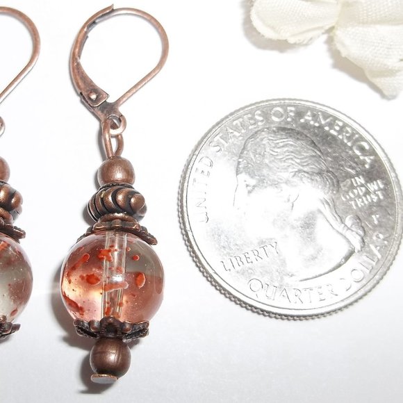 Orange Boho Beaded Earrings Set NWT Handmade 5155 - Picture 8 of 8